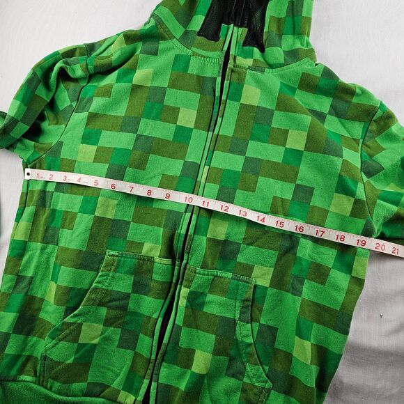 Minecraft JinX Boys XL Creeper Hoodie Full Zip Jacket Costume Face - Picture 6 of 6